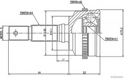 HERTH BUSS JAKOPARTS j2826117 -  Шарнирный комплект, приводной вал